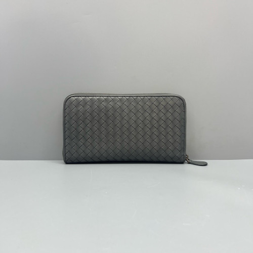Bottega Veneta Continental Wallet Lambskin Intrecciato Nappa Grey