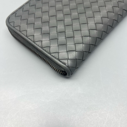 Bottega Veneta Continental Wallet Lambskin Intrecciato Nappa Grey