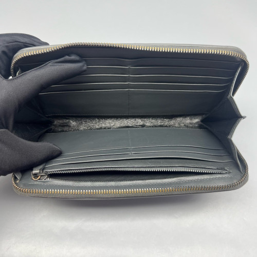 Bottega Veneta Continental Wallet Lambskin Intrecciato Nappa Grey