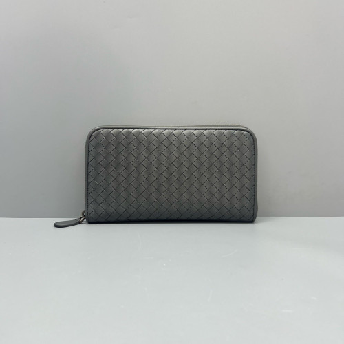 Bottega Veneta Continental Wallet Lambskin Intrecciato Nappa Grey