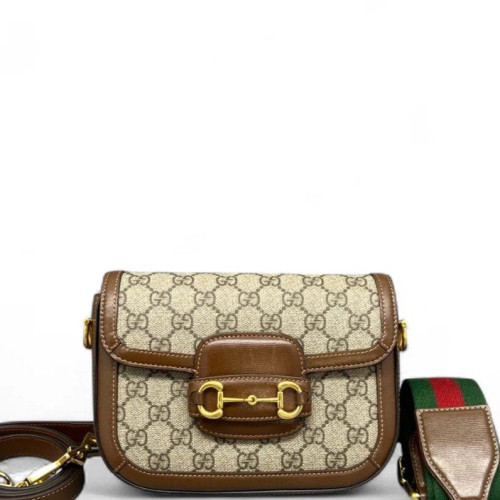 Gucci Mini Horsebit 1955 GG Supreme Monogram Tan Beige