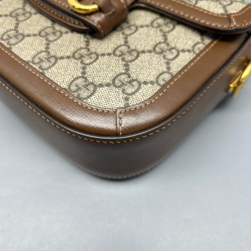 Gucci Mini Horsebit 1955 GG Supreme Monogram Tan Beige