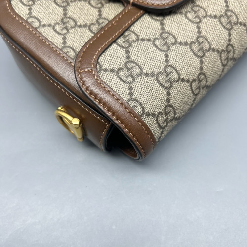 Gucci Mini Horsebit 1955 GG Supreme Monogram Tan Beige