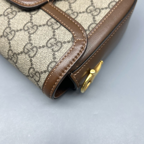 Gucci Mini Horsebit 1955 GG Supreme Monogram Tan Beige