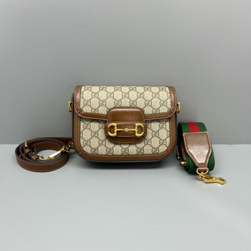 Gucci Mini Horsebit 1955 GG Supreme Monogram Tan Beige