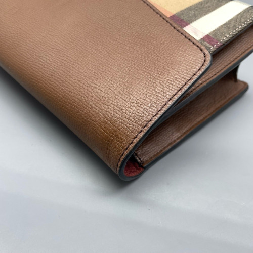 Burberry Small Macken Crossbody Bag Calfskin House Check Brown Beige Black