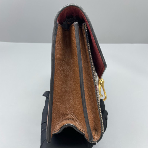 Burberry Small Macken Crossbody Bag Calfskin House Check Brown Beige Black