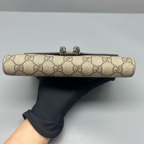 Gucci Mini Dionysus Chain Wallet GG Monogram Beige Brown Gucci Mini Dionysus Chain Wallet GG Monogram Beige Brown