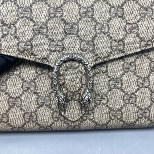 Gucci Mini Dionysus Chain Wallet GG Monogram Beige Brown Gucci Mini Dionysus Chain Wallet GG Monogram Beige Brown