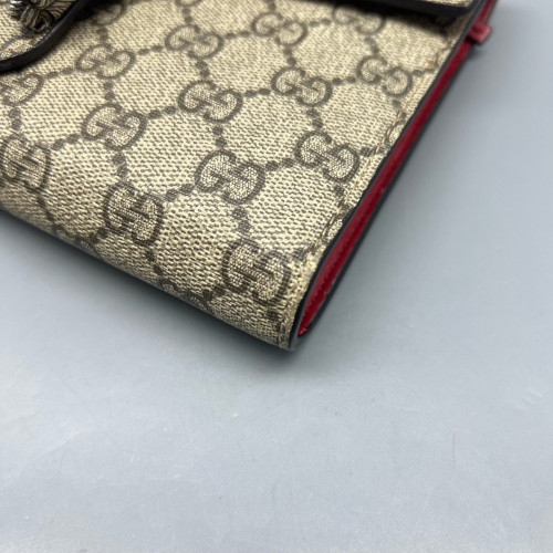 Gucci Mini Dionysus Chain Wallet GG Monogram Beige Brown Gucci Mini Dionysus Chain Wallet GG Monogram Beige Brown