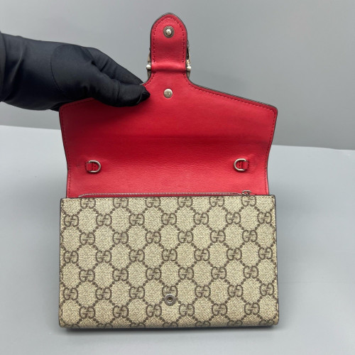 Gucci Mini Dionysus Chain Wallet GG Monogram Beige Brown Gucci Mini Dionysus Chain Wallet GG Monogram Beige Brown