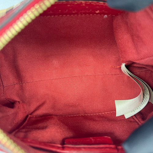 Burberry Crossbody Bag Haymarket Check Calfskin Red Beige Black