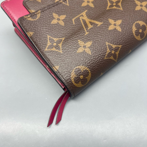 Louis Vuitton Flore Chain Wallet Monogram Brown Burgundy