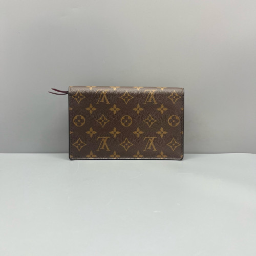 Louis Vuitton Flore Chain Wallet Monogram Brown Burgundy