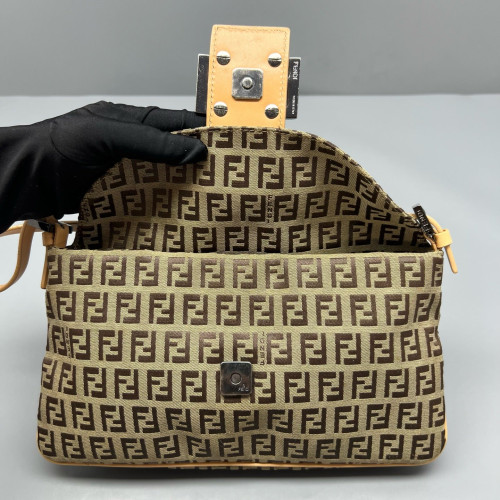 Fendi Medium Baguette FF Brown Beige