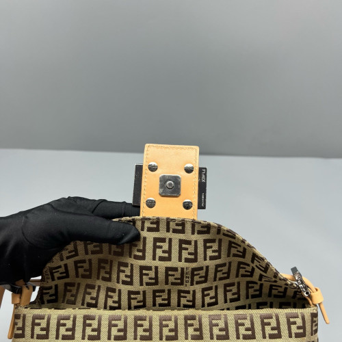 Fendi Medium Baguette FF Brown Beige