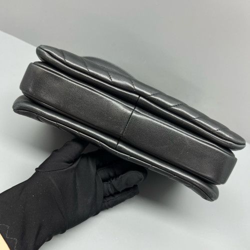 Chanel Quilted Small Trendy CC Handle Flap Calfskin Black Chanel Quilted Small Trendy CC Handle Flap Calfskin Black