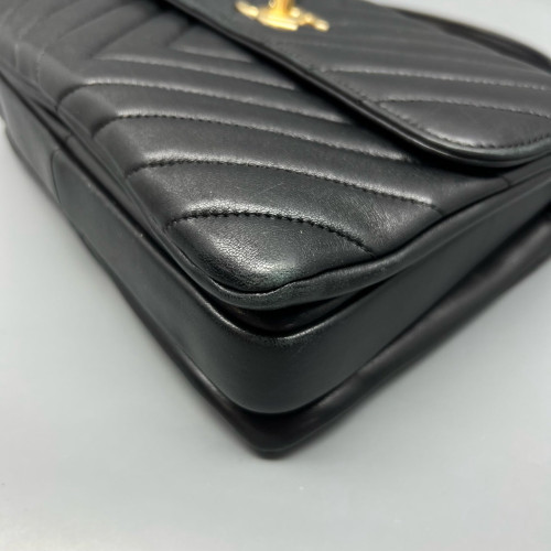 Chanel Quilted Small Trendy CC Handle Flap Calfskin Black Chanel Quilted Small Trendy CC Handle Flap Calfskin Black