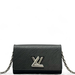 Louis Vuitton Twist Belt Chain Wallet Epi Black