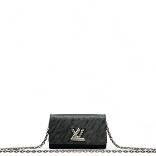 Louis Vuitton Twist Belt Chain Wallet Epi Black