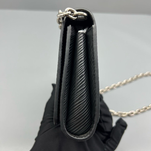 Louis Vuitton Twist Belt Chain Wallet Epi Black