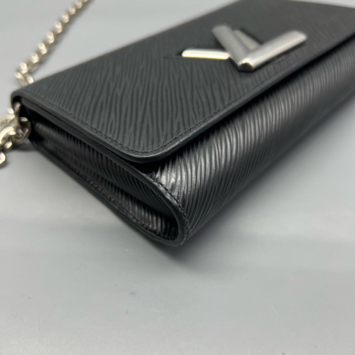 Louis Vuitton Twist Belt Chain Wallet Epi Black