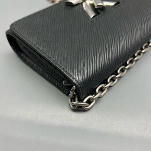 Louis Vuitton Twist Belt Chain Wallet Epi Black
