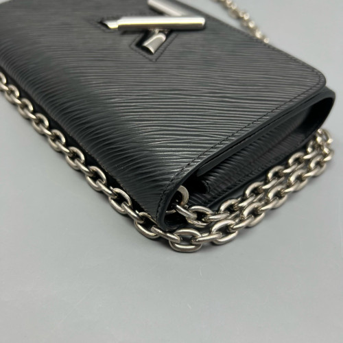 Louis Vuitton Twist Belt Chain Wallet Epi Black