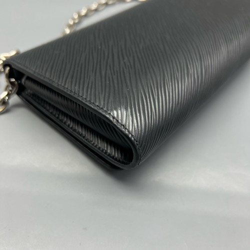 Louis Vuitton Twist Belt Chain Wallet Epi Black