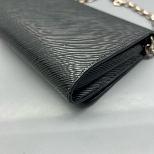 Louis Vuitton Twist Belt Chain Wallet Epi Black
