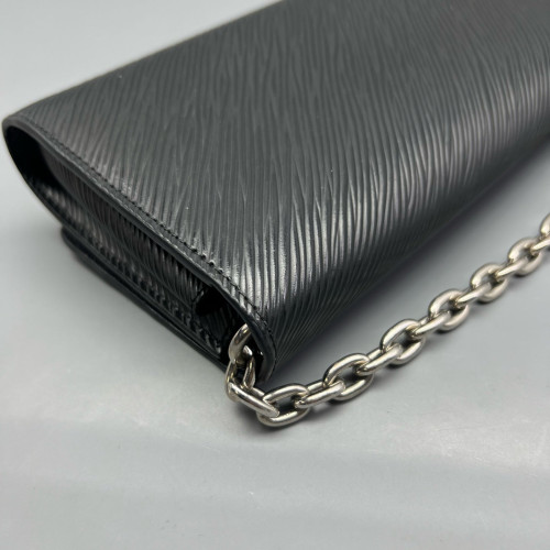 Louis Vuitton Twist Belt Chain Wallet Epi Black