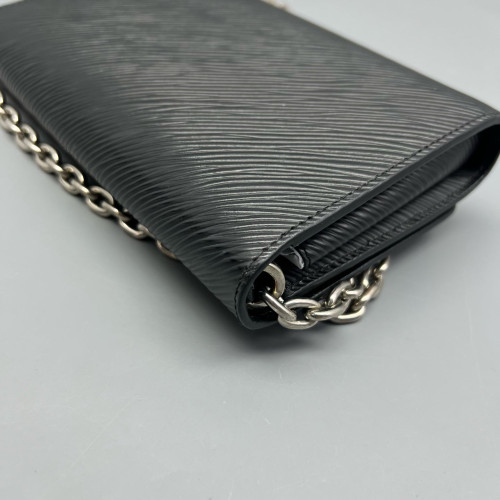 Louis Vuitton Twist Belt Chain Wallet Epi Black