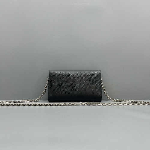 Louis Vuitton Twist Belt Chain Wallet Epi Black