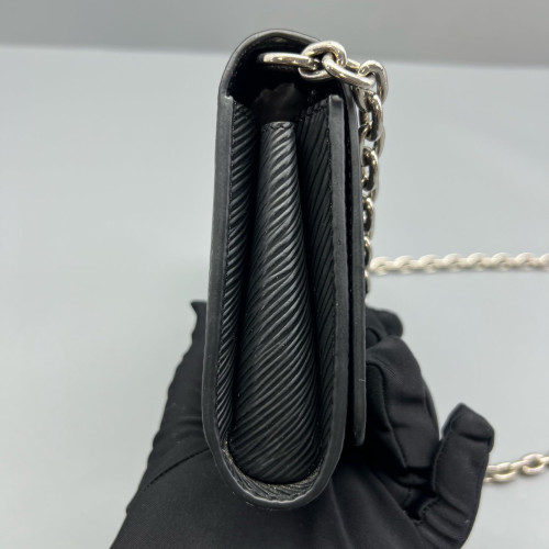 Louis Vuitton Twist Belt Chain Wallet Epi Black