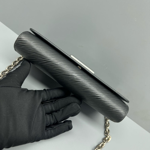 Louis Vuitton Twist Belt Chain Wallet Epi Black