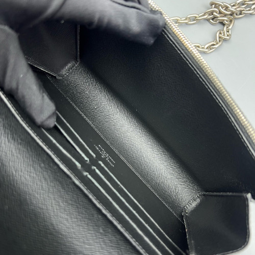 Louis Vuitton Twist Belt Chain Wallet Epi Black