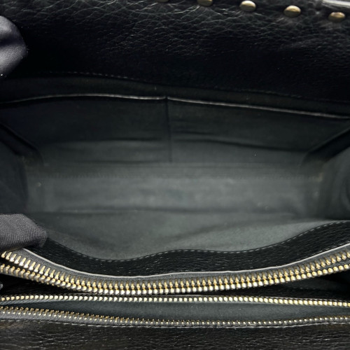 Valentino Rockstud Tote Bag Grained Calfskin Black