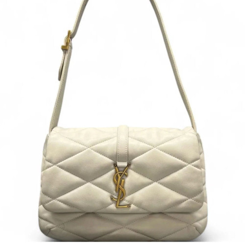 Yves Saint Laurent Hobo Calfskin White