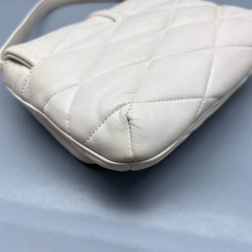 Yves Saint Laurent Hobo Calfskin White