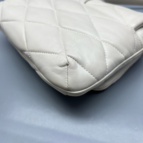 Yves Saint Laurent Hobo Calfskin White