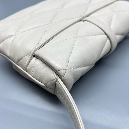 Yves Saint Laurent Hobo Calfskin White