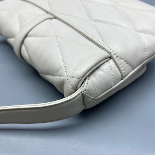 Yves Saint Laurent Hobo Calfskin White