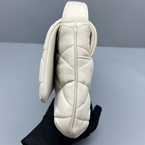 Yves Saint Laurent Hobo Calfskin White