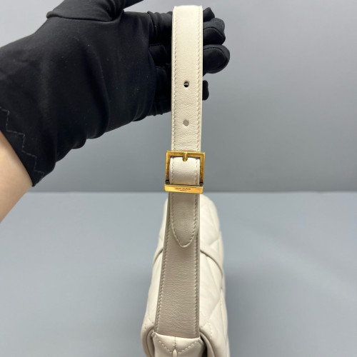 Yves Saint Laurent Hobo Calfskin White