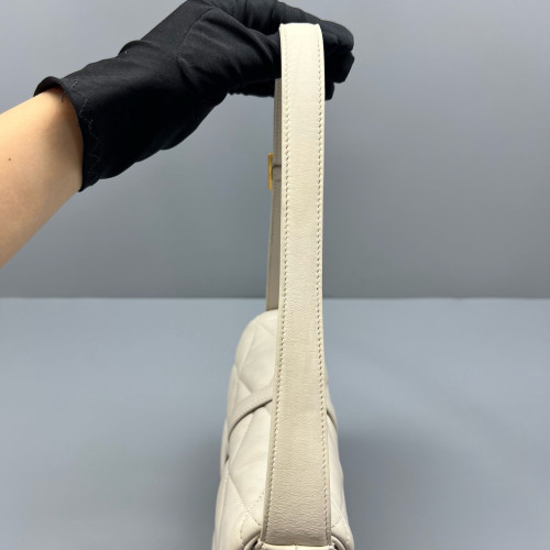 Yves Saint Laurent Hobo Calfskin White