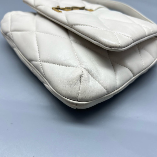 Yves Saint Laurent Hobo Calfskin White