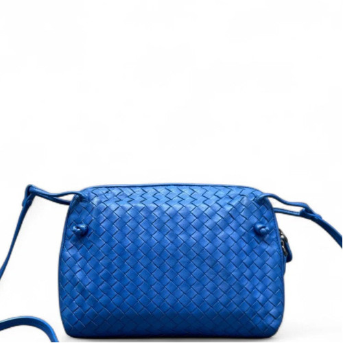 Bottega Veneta Nodini Crossbody Messenger Lambskin Intrecciato Nappa Blue