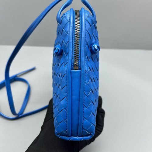 Bottega Veneta Nodini Crossbody Messenger Lambskin Intrecciato Nappa Blue