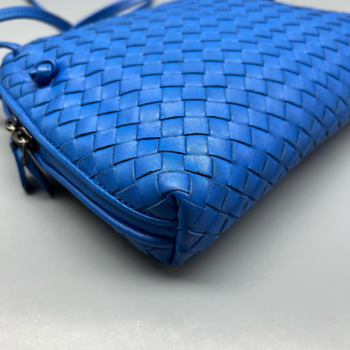 Bottega Veneta Nodini Crossbody Messenger Lambskin Intrecciato Nappa Blue