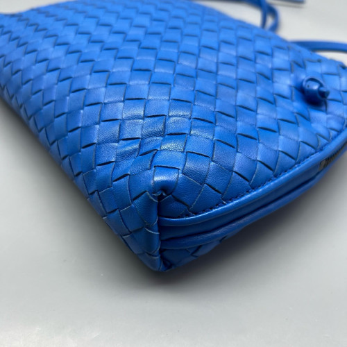 Bottega Veneta Nodini Crossbody Messenger Lambskin Intrecciato Nappa Blue